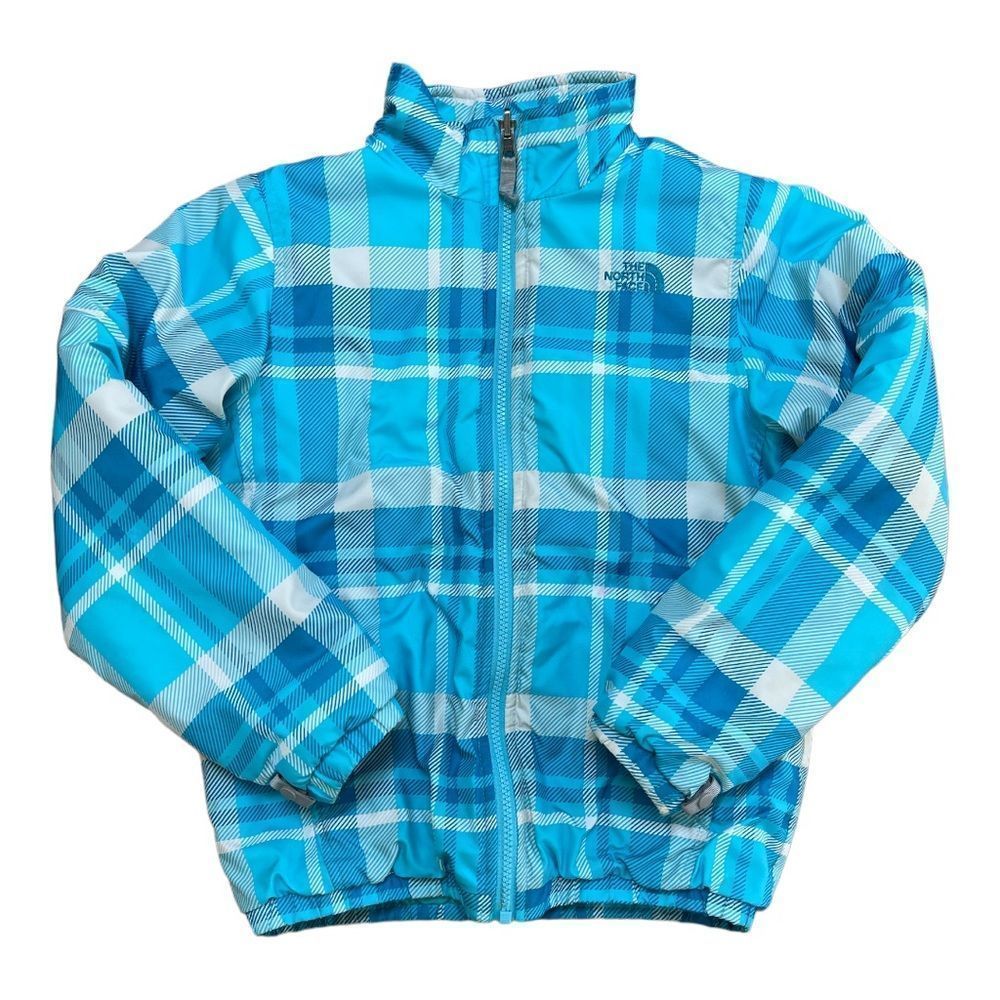North Face Blue and White Jacket Girls 12 Perfect for Outdoors